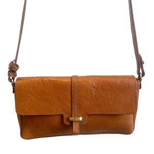 Zara Buffalo Leather Brown Crossbody Bag Boho Classic Fall Autumn Neutral